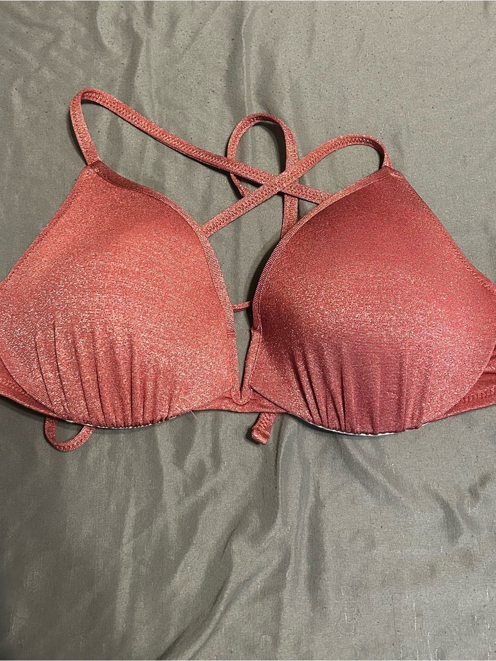 Shade & Shore Rust Metallic Bikini Top